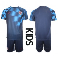 Camiseta Croacia Visitante Equipación para niños Mundial 2022 manga corta (+ pantalones cortos)